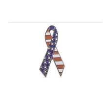 1" Red/White/Blue Ribbon Stock Pin