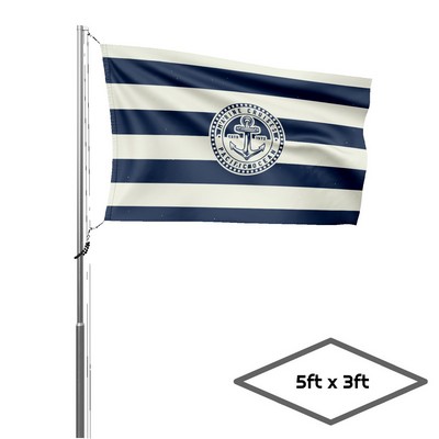 Single-Sided Dye Sublimation 1-Layer Flag (5' X 3')