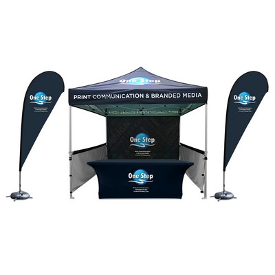 10'x10' Canopy Tent Sidewalls Kit Wit Table Cloth Teardrop Flag