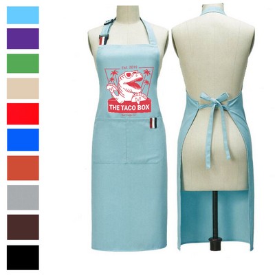 Serge Kitchen Aprons w/ Adjustable Straps & 2 Front Pockets