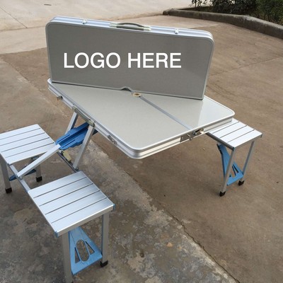 Aluminum Folding Table with Seats Chairs