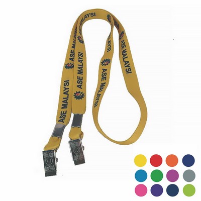 1/2" Lanyard W/ Double Bulldog Clip