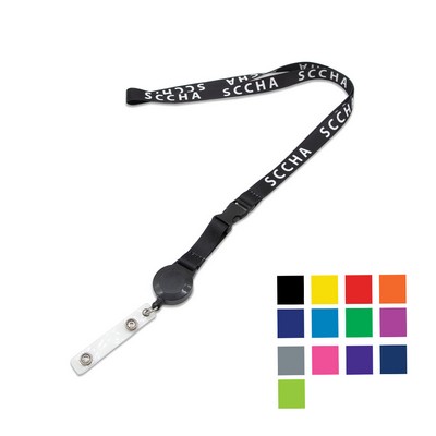 Custom 5/8" Polyester Lanyard w/ Lobster Claw & Safety Breakaway