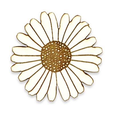 White Daisy Wood Pin