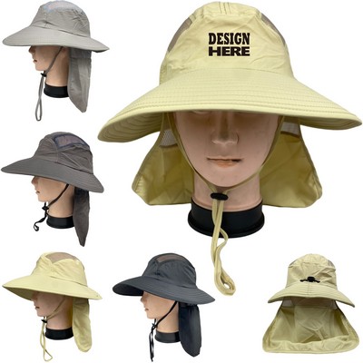 Wide Brim Waterproof Safari Mesh Bucket Hat