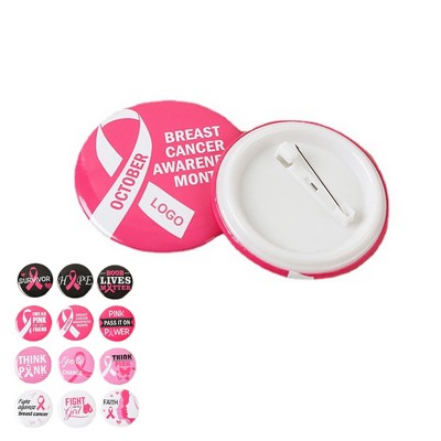 Pink Ribbon Button Pin