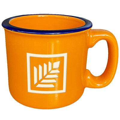 Campfire Mug - Orange with Blue Rim (15 Oz.)