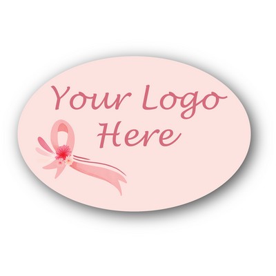 4" x 6" Oval Breast Cancer awareness Magnet, .30 Mil