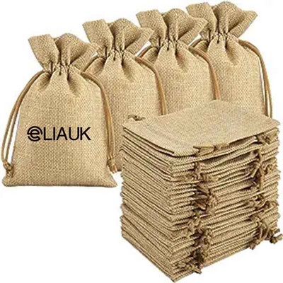 Burlap Drawstring Pouch