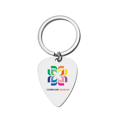 Stainless Steel Guitar Pick Key Chain