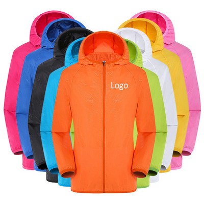 Unisex UPF Windbreaker Hoody Jacket Sun Coats