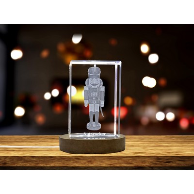 Handcrafted 3D Engraved Crystal Nutcracker -Premium Gift for Christmas