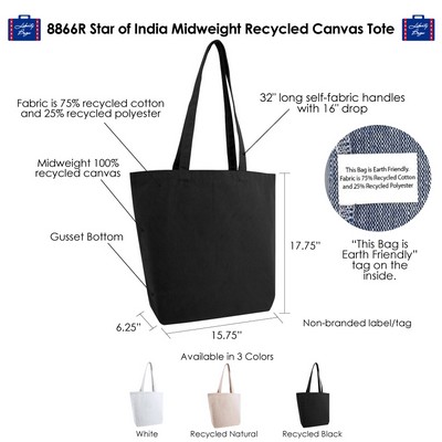 Star of India Midweight Recycled Canvas Tote