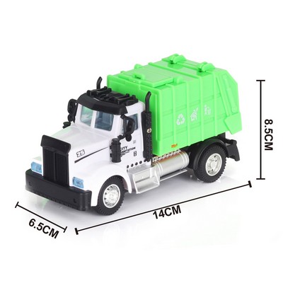 1:64 Pull Back Mini Car Sanitation Garbage Truck