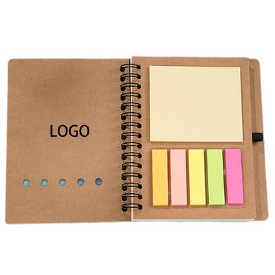 Kraft Paper Cover Notebook with Pen In Holder