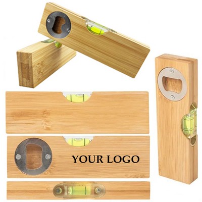 Bamboo Level With Bottle Opener