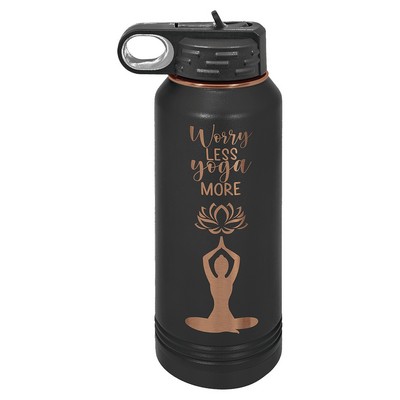 Polar Camel 32 oz. Black/Rose Gold ION-Plated Water Bottle