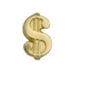 Small Dollar Sign Cut Out Cast Stock Jewelry Pin