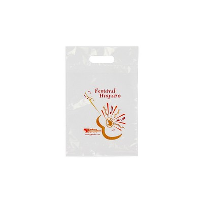 1.75 Mil Fold Over Die Cut Handle Bag (9"x12")