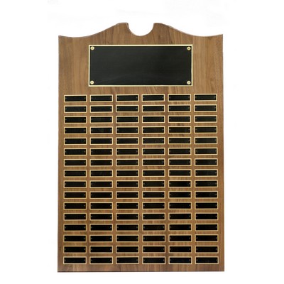 Roster Series American Walnut Plaque w/ 96 Individual Black Brass Plates (20"x30")