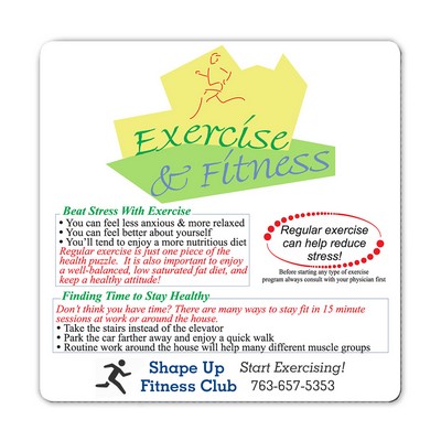 Health & Safety Laminated Exercise & Fitness Magnet