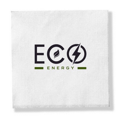 1 Ply White Beverage Napkin - Linen Embossed