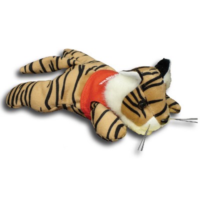 8" Reclining Beanie Animal - Tiger