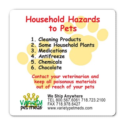 Health & Safety Laminated Hazards for Pets Magnet