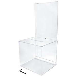 Large Clear Ballot Box w/Riser (8.75"x19"x8" Deep)