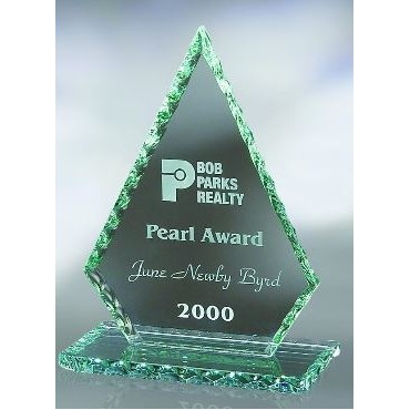 Small Jade Glass Conquest Pearl Edge Award