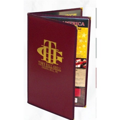 Chelsea Triple Booklet/4 View Menu Jacket w/Solid Back Panel (Holds 5 1/2"x8 1/2" Inserts)