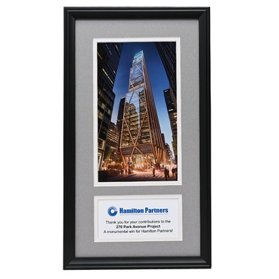 Custom Framed New Building Photo with double beveled gallery matting, Made in the USA.