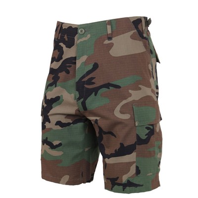 Woodland Camouflage Rip-Stop Battle Dress Uniform Combat Shorts (3XL)