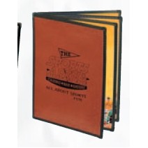 Chelsea 5 Panel Booklet/8 View Menu Jacket w/Solid Back Panel (Holds 5 1/2"x8 1/2"Inserts)