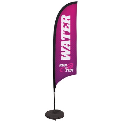 7' Premium Razor Sail Sign Flag, 1-Sided, Scissor Base