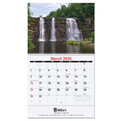 Waterways Monthly Wall Calendar w/Coil Bound (10 5/8"x18¼")