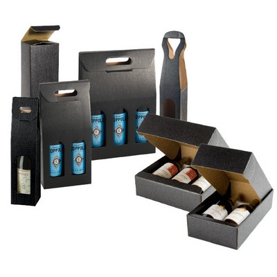 3 Bottle Matte Black Linen Italian Wine Carrier