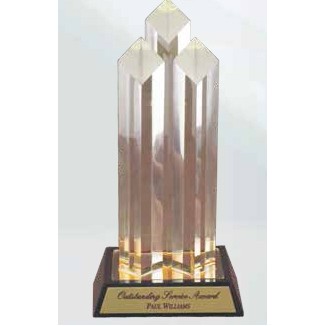 Acrylic Millennium Tower Award w/ Rectangular Base (4.5"x9")