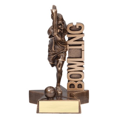 6.5" Female Bowling Billboard Resin Series Trophy