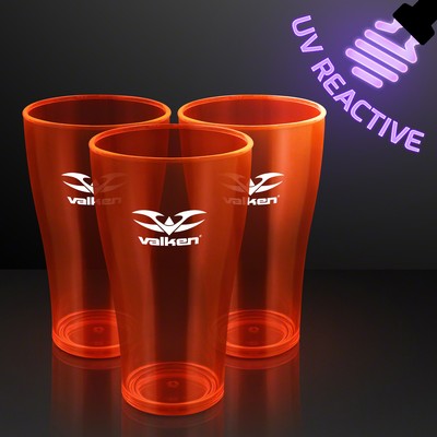 Orange Neon Glow Party Cups, UV Reactive - Domestic Print