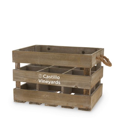 Wooden 6-Bottle Crate by Twine®