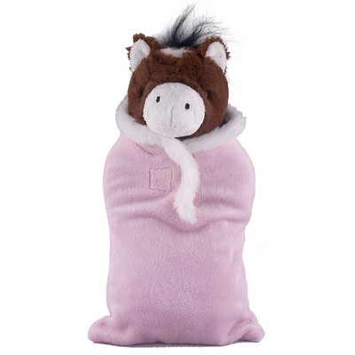 Soft Plush Horse in Baby Sleep Bag Stuffed Animal