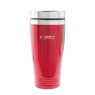 16 Oz. SceneSetter Double Wall 18/8 Stainless Steel Tumbler (Red)