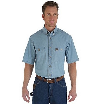 Wrangler® RIGGS Workwear® Men's Light Blue Short Sleeve Chambray Work Shirt