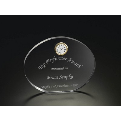 5/8" Horizontal Oval Award w/Timepiece