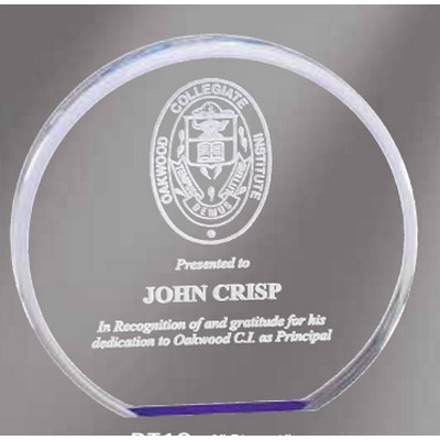 Large Blue Acrylic Circle Mirror Award