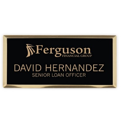 Engraved Metallic Black Flexibrass® Name Badges (2"x3½")