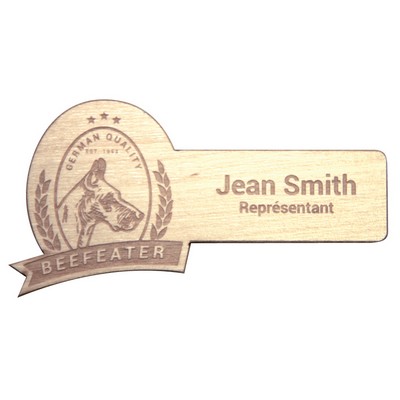 Birch Veneer Wood Name Badge