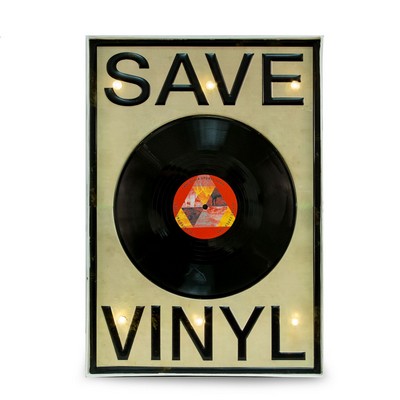 "Save Vinyl" Sign w/Lights