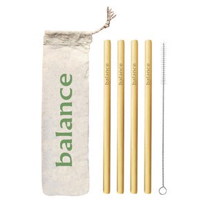 Yellow Bamboo Drinking Straw Kit 4 - Reusable & Organic